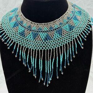 Boho Beaded Statement Necklace / Collar